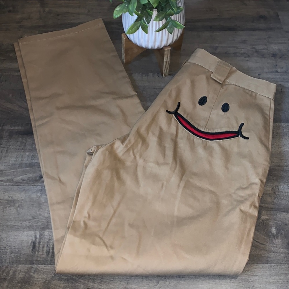 N. HOOLYWOOD KHAKI HAPPY FACE PANTS